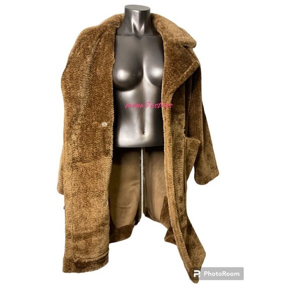 Rachel Zoe Faux Fur Teddy Bear Coat Sz Medium‎ NWT Jacket cold - Picture 2 of 5